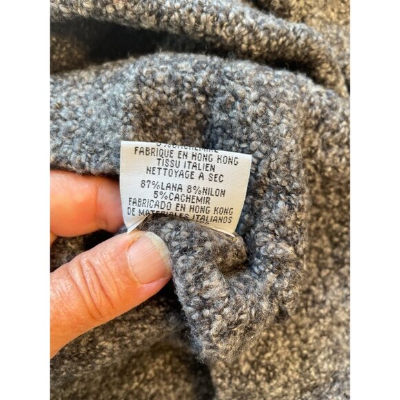 Eileen Fisher Petite Gray Open Front Cardigan Sweater - Picture 8 of 9